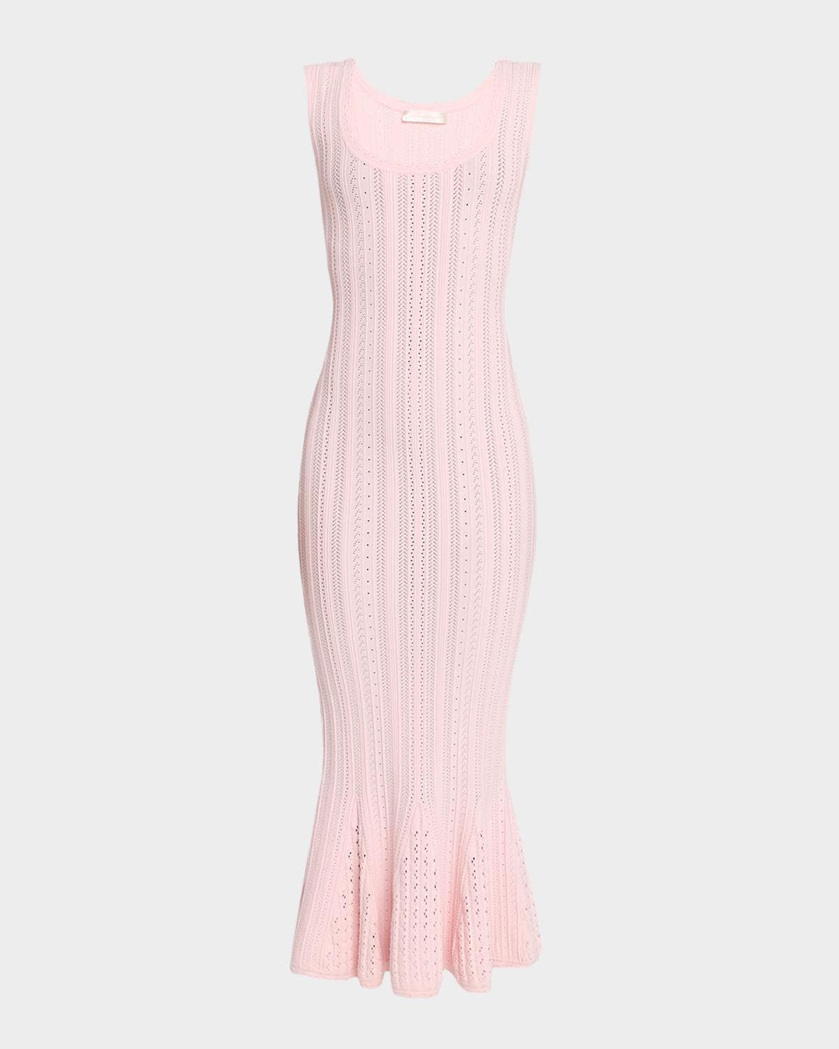 LoveShackFancy Tayleen Stretch Pointelle Midi Dress