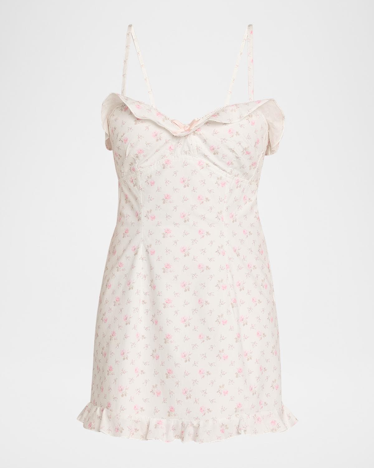 LoveShackFancy Stephania Floral Cotton Mini Dress