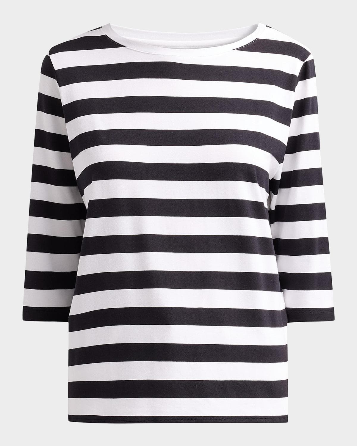 Majestic Filatures Soft Touch Striped Bateau-Neck Tee