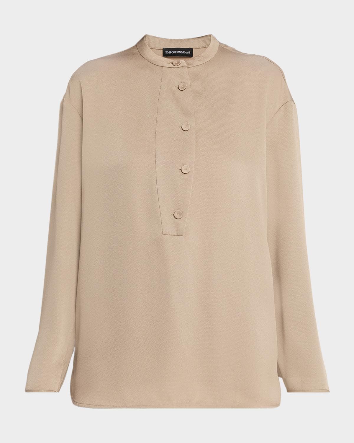 Emporio Armani Button-Down Twill Crepe Shirt