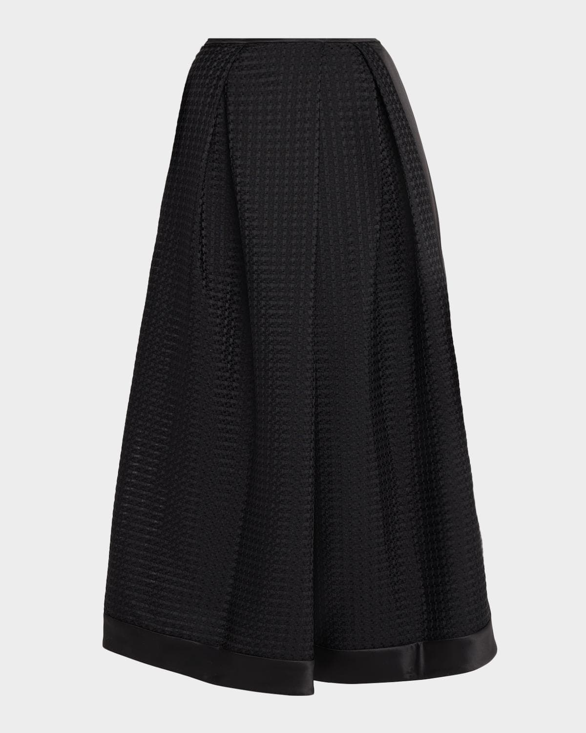 Emporio Armani Pleated Gingham Jacquard Midi Skirt