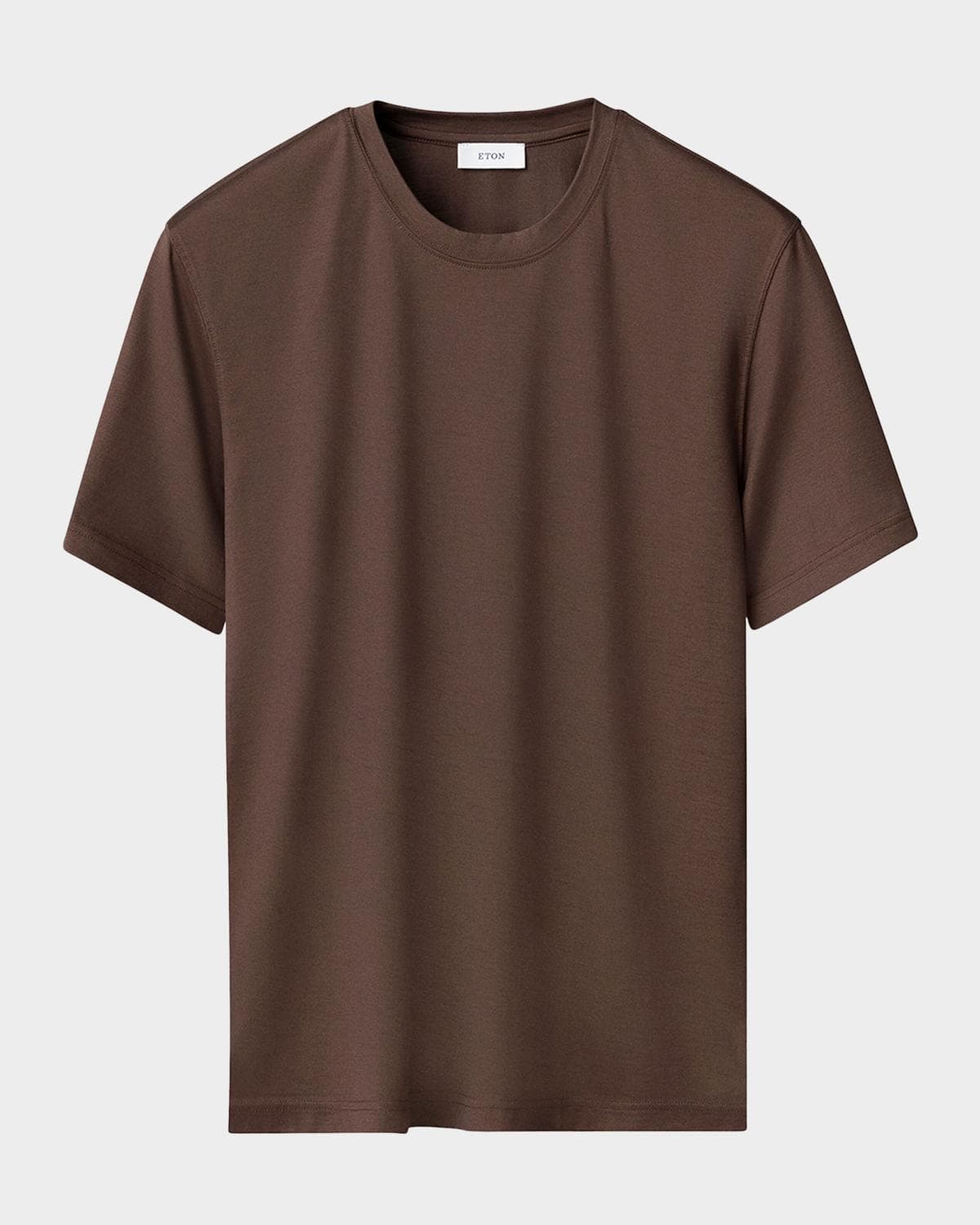 Eton Men's Cotton and Silk Solid Crewneck T-Shirt