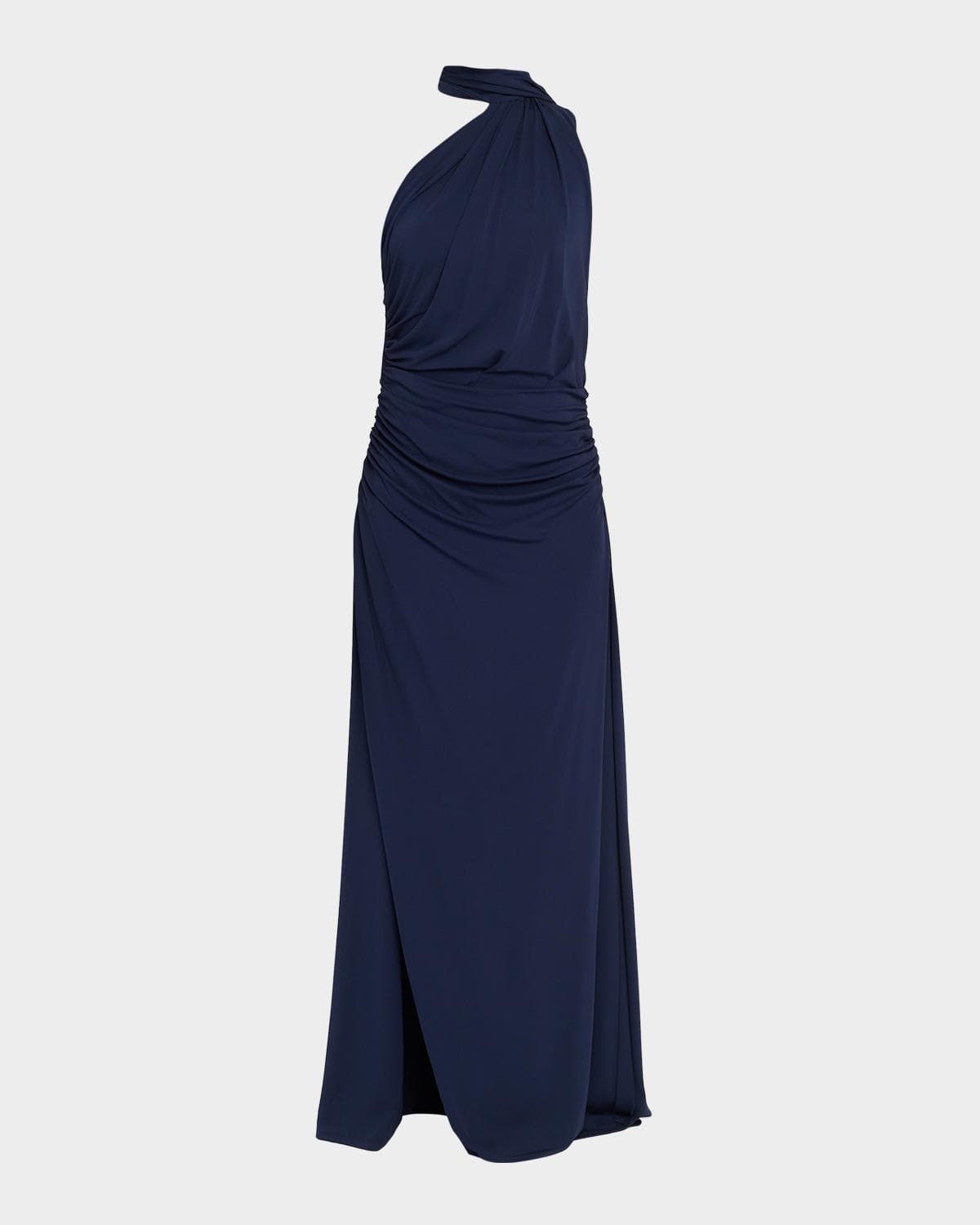 SIMKHAI Moira Draped Mock-Neck Jersey Gown