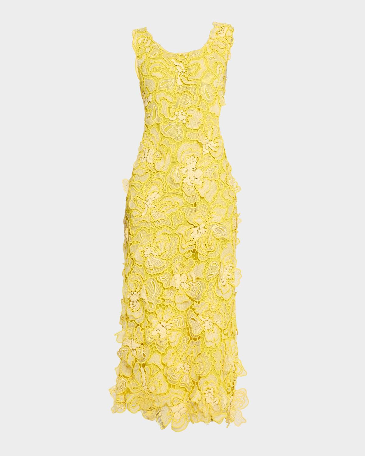 SIMKHAI Corinna Cutout Floral Lace Midi Dress