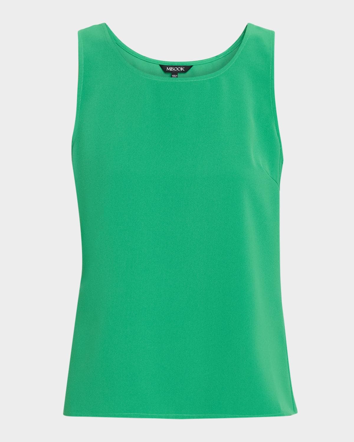Misook Scoop-Neck Crepe De Chine Tank