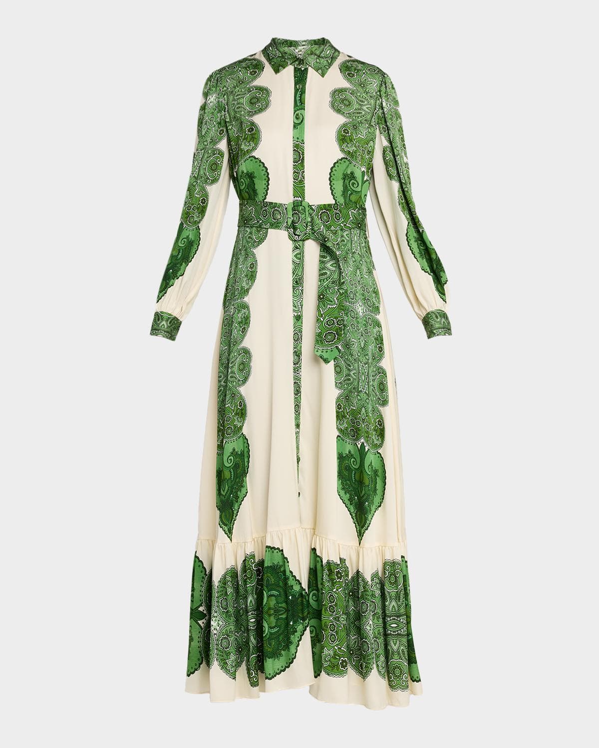 Elie Tahari Harley Belted Floral-Print Flounce Maxi Dress · 2
