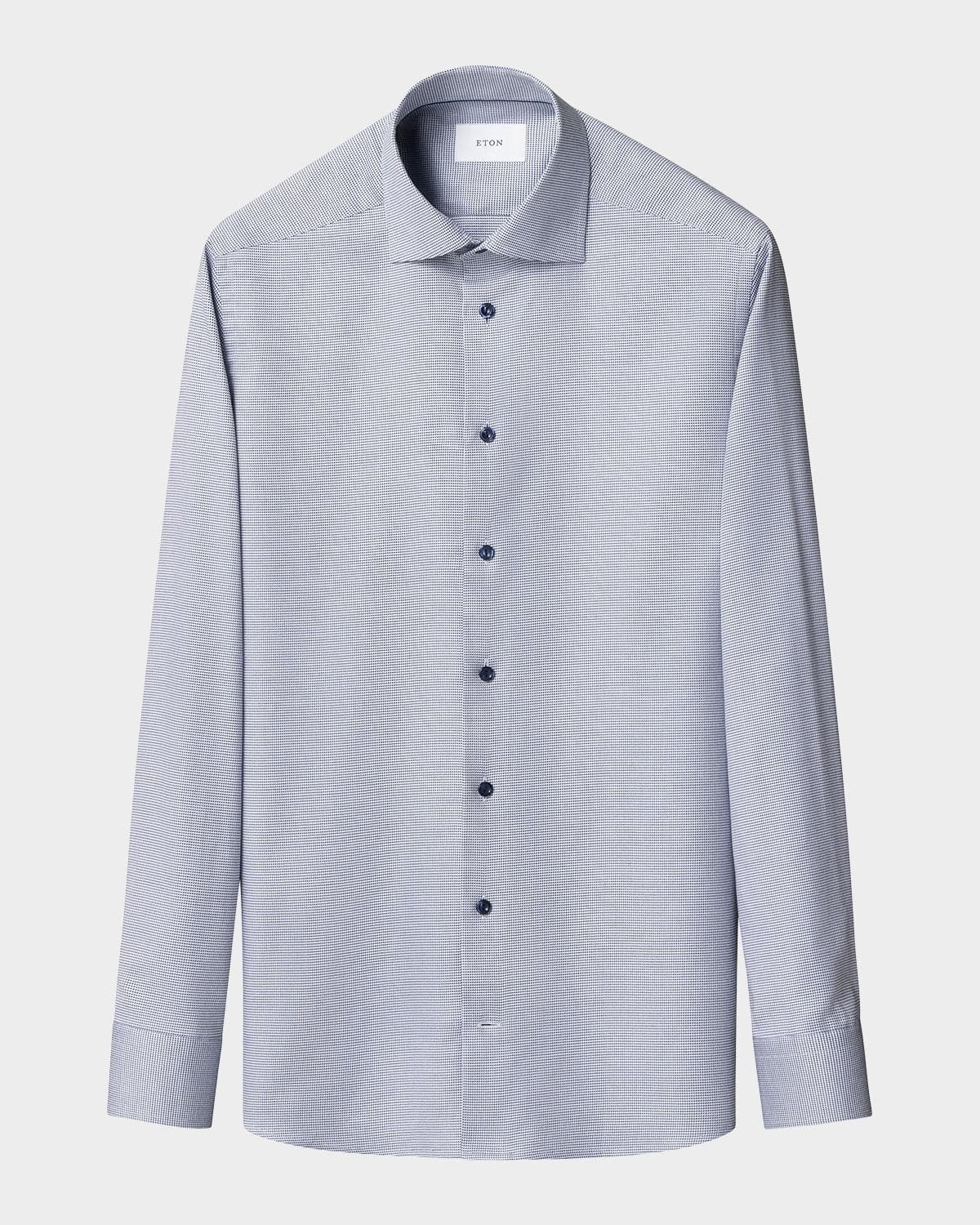 Eton Men's Slim Fit Micro-Pattern Twill Dress Shirt