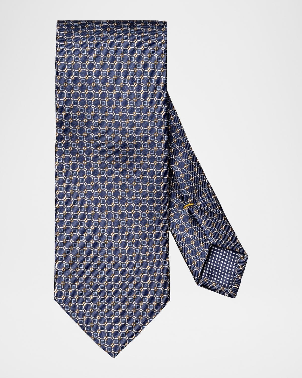 Eton Men's Geometric Circle Print Silk Tie