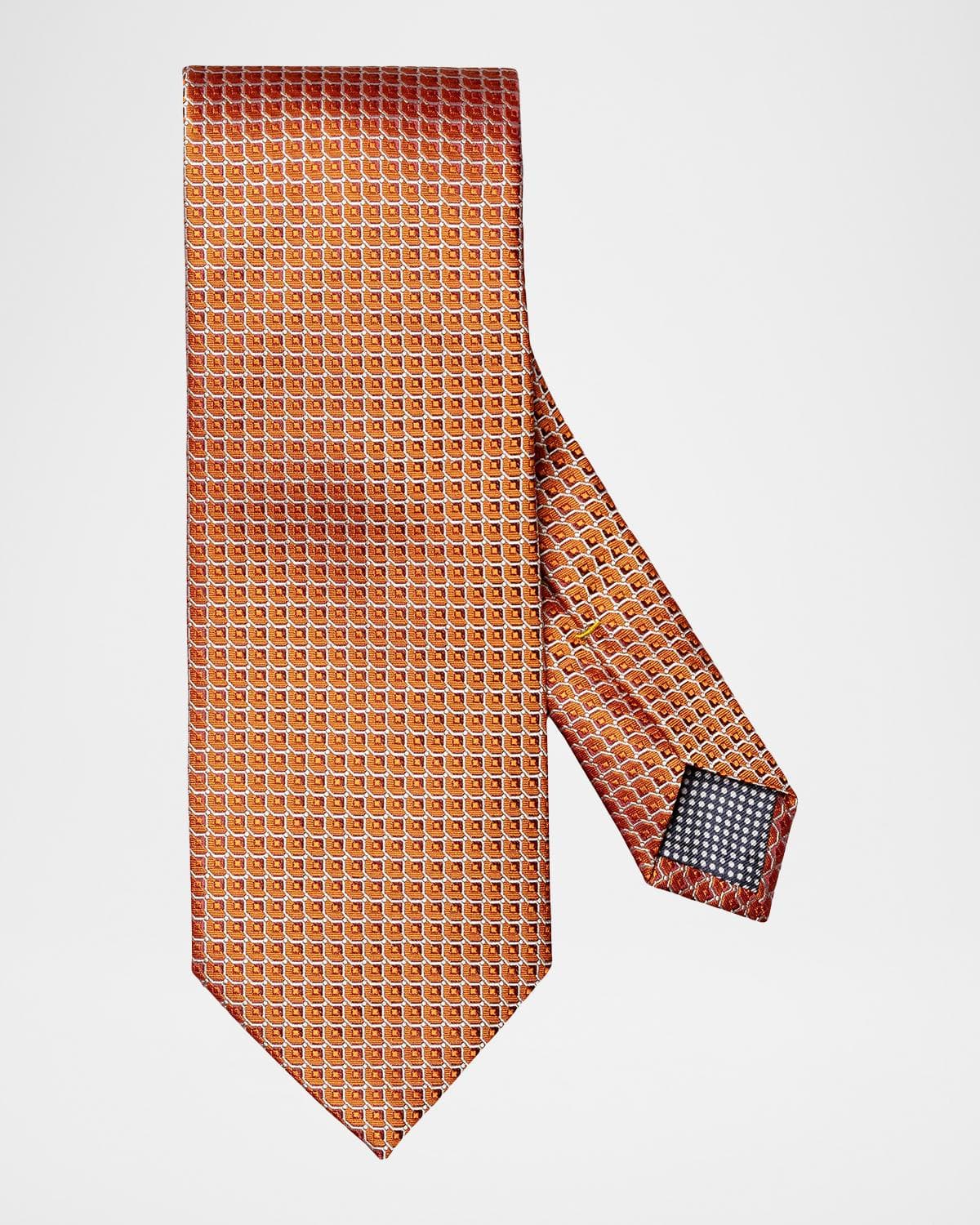 Eton Men's Geometric Print Silk Tie