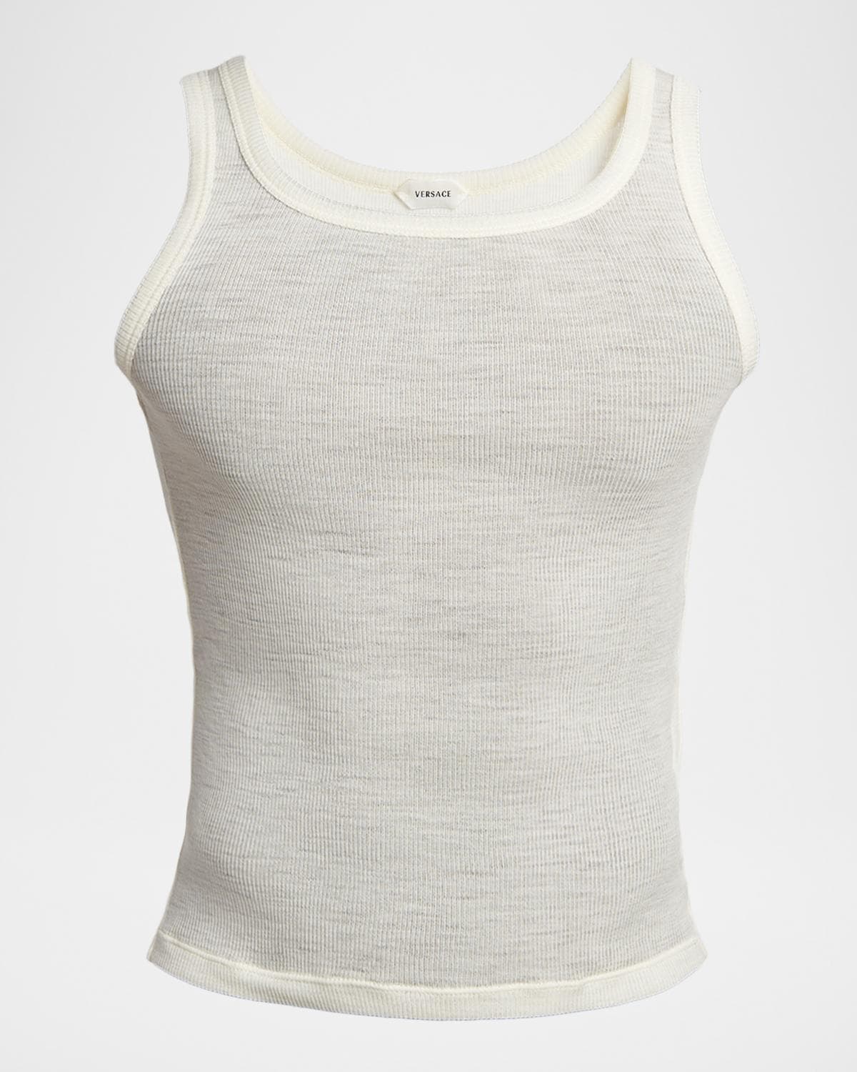 Versace Men's Ribbed Wool Tank Top