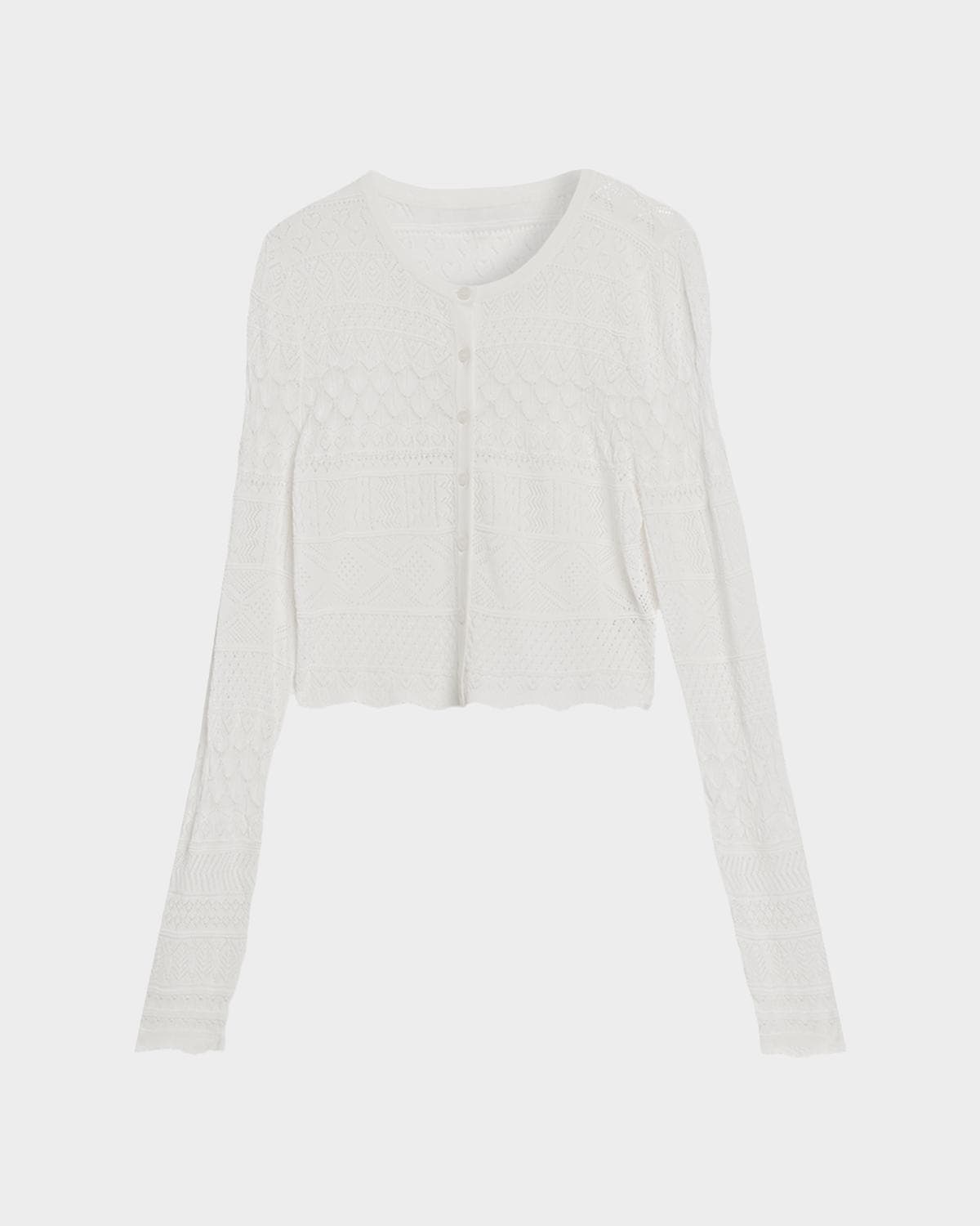 LoveShackFancy Brigette Pointelle Knit Cardigan