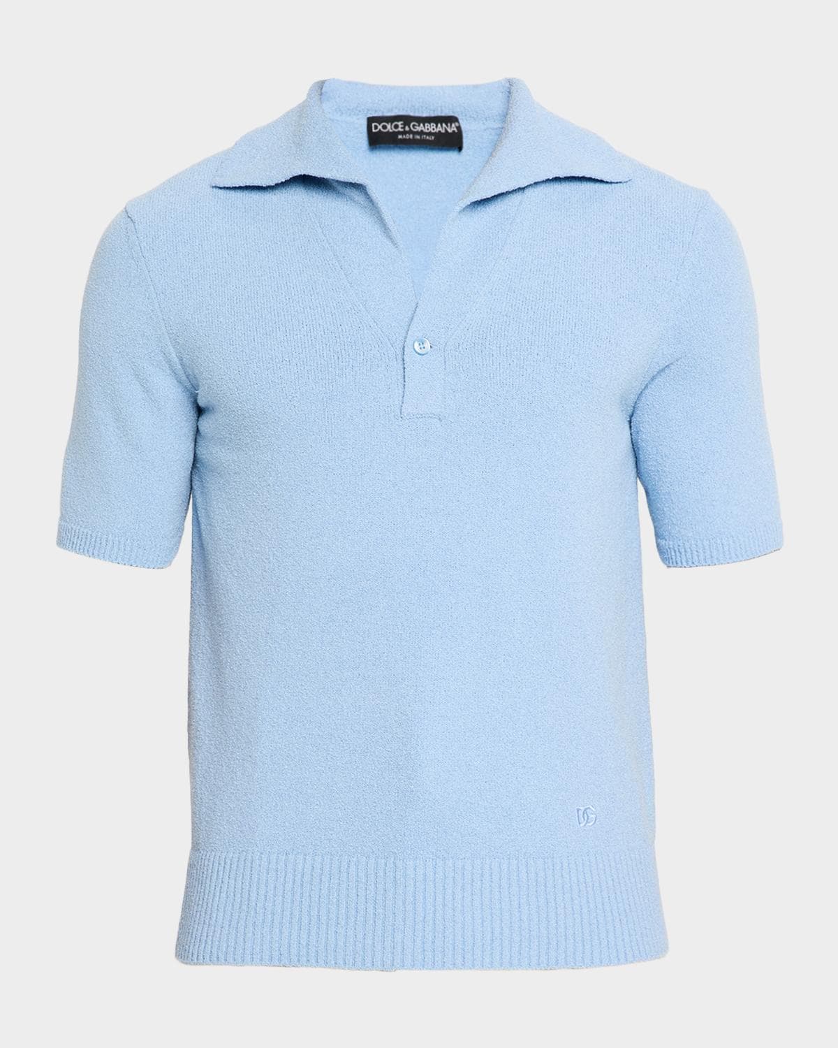 Dolce & Gabbana Men's Texture-Knit V-Neck Polo Shirt