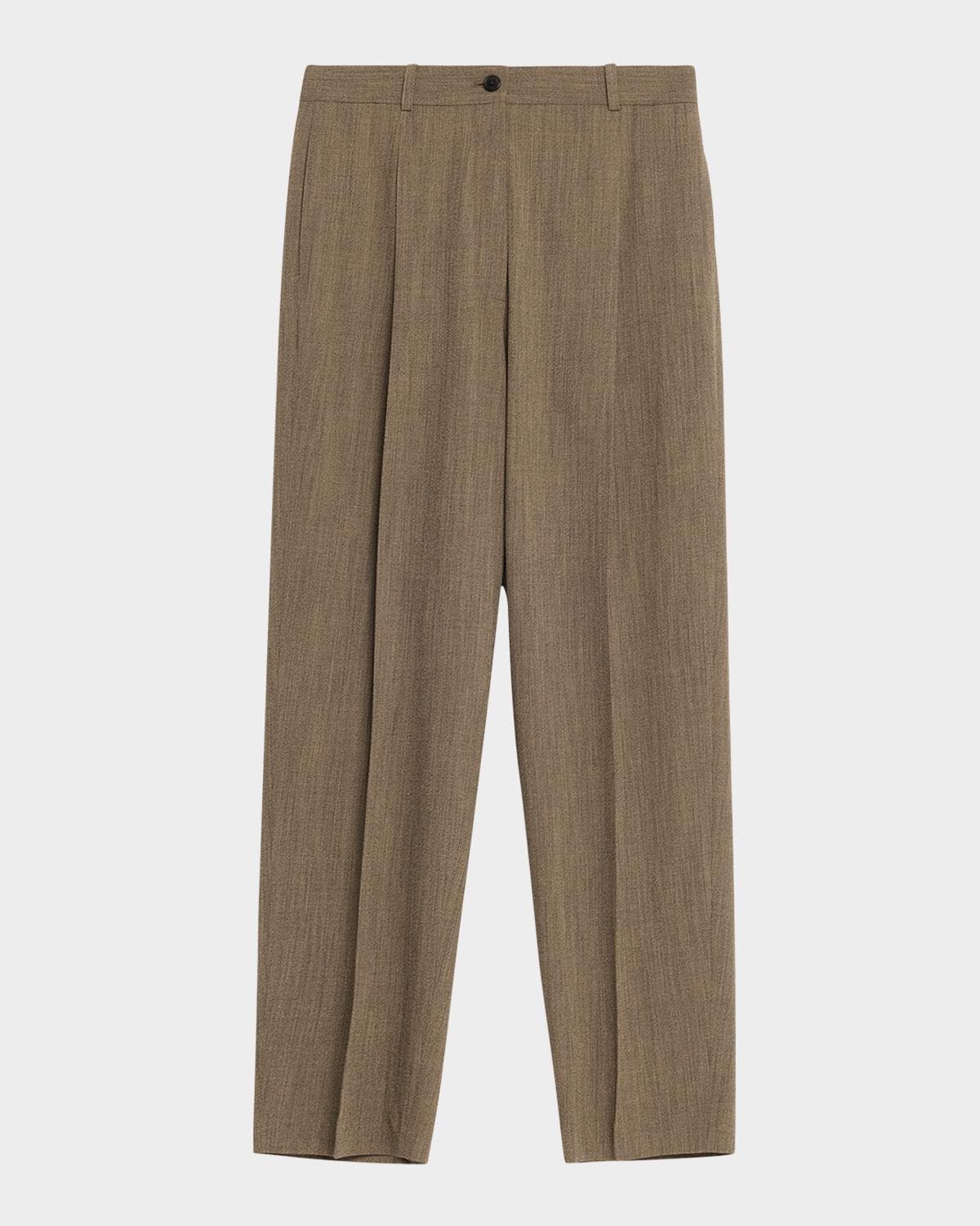 The Row Gianni Wool Pleated Tapered-Leg Pants