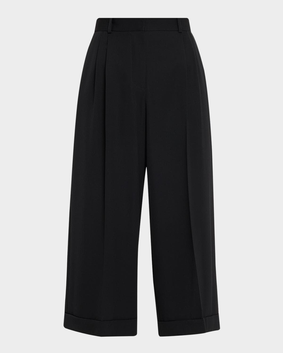 The Row Lior Double-Pleated Wide-Leg Ankle Pants