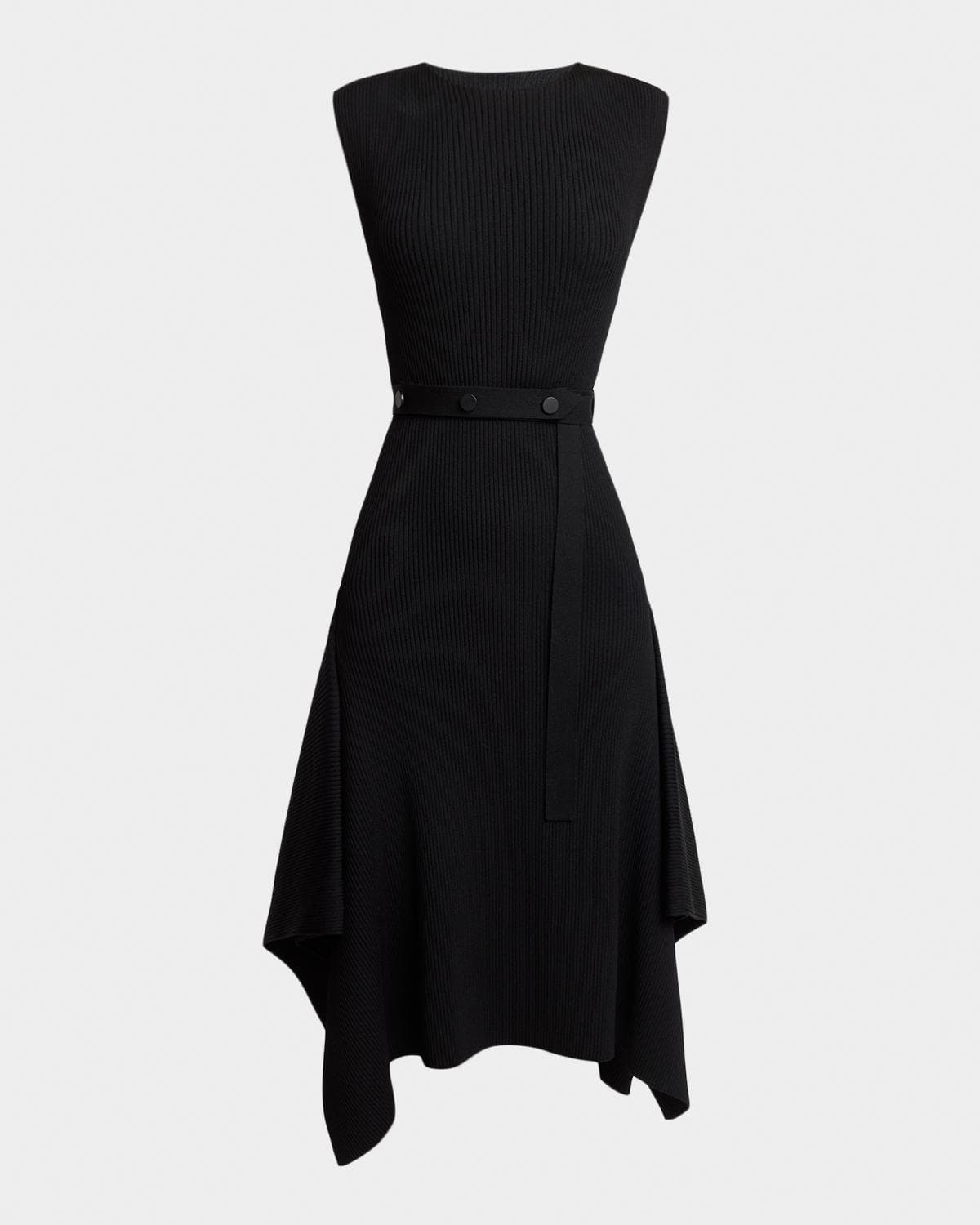 Proenza Schouler Artemis Sleeveless Rib Knit Belted Midi Dress