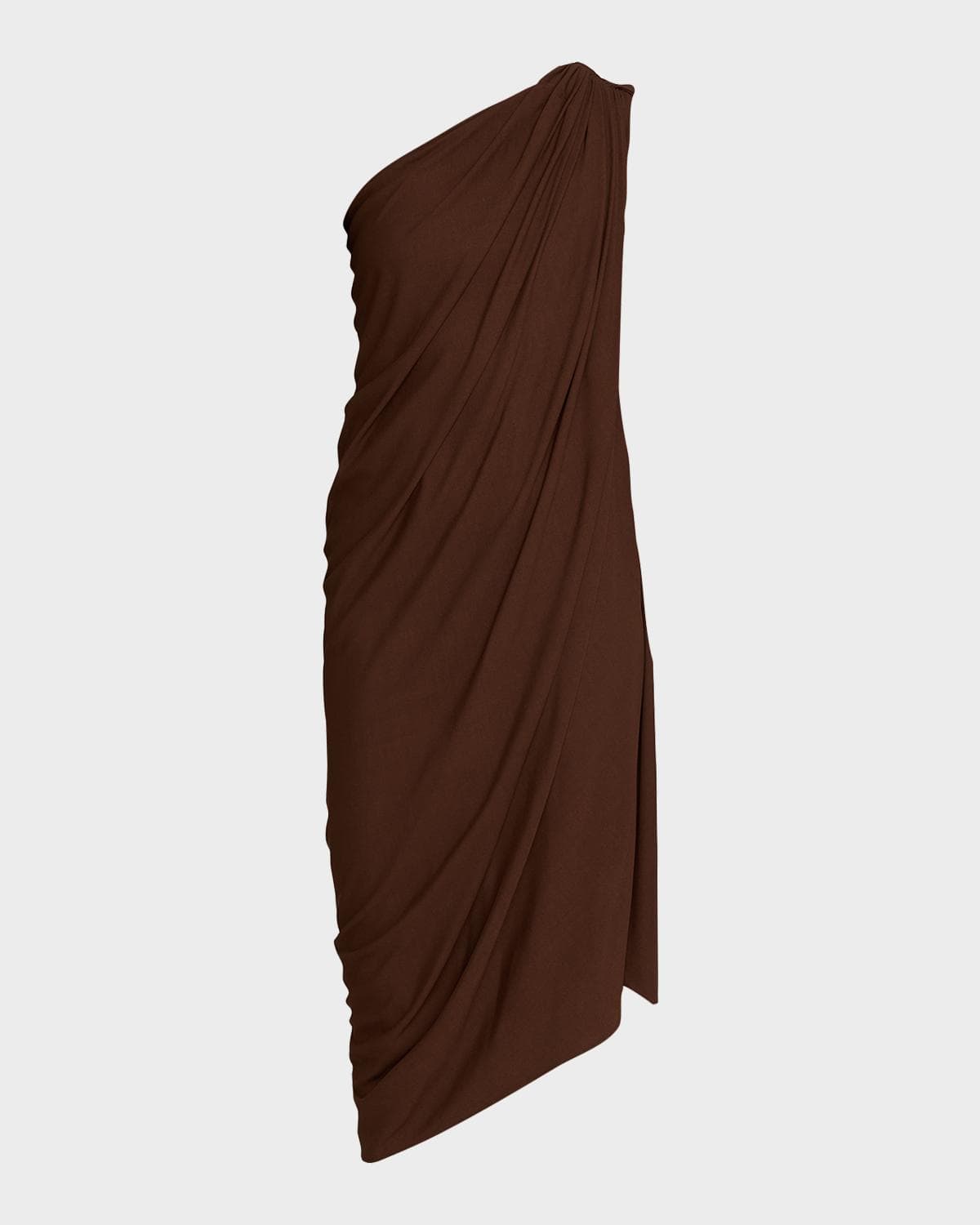 Michael Kors Collection Draped One-Shoulder Jersey Midi Dress