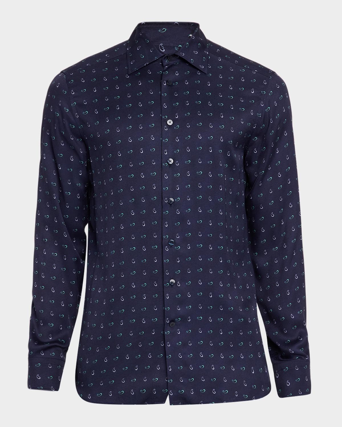 Etro Men's Micro Paisley Twill Shirt