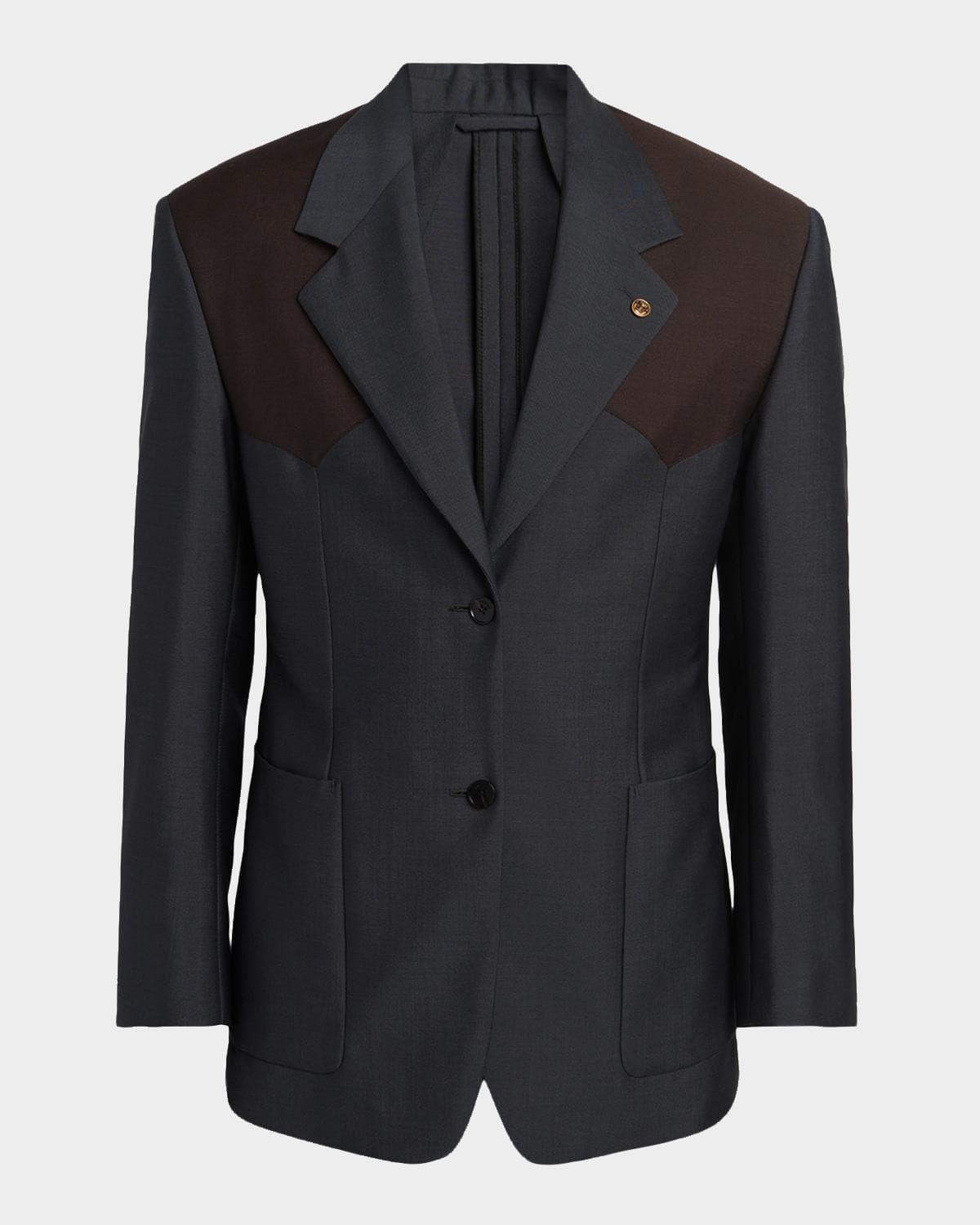 Versace Men's Single-Breasted Wool Formal Jacket