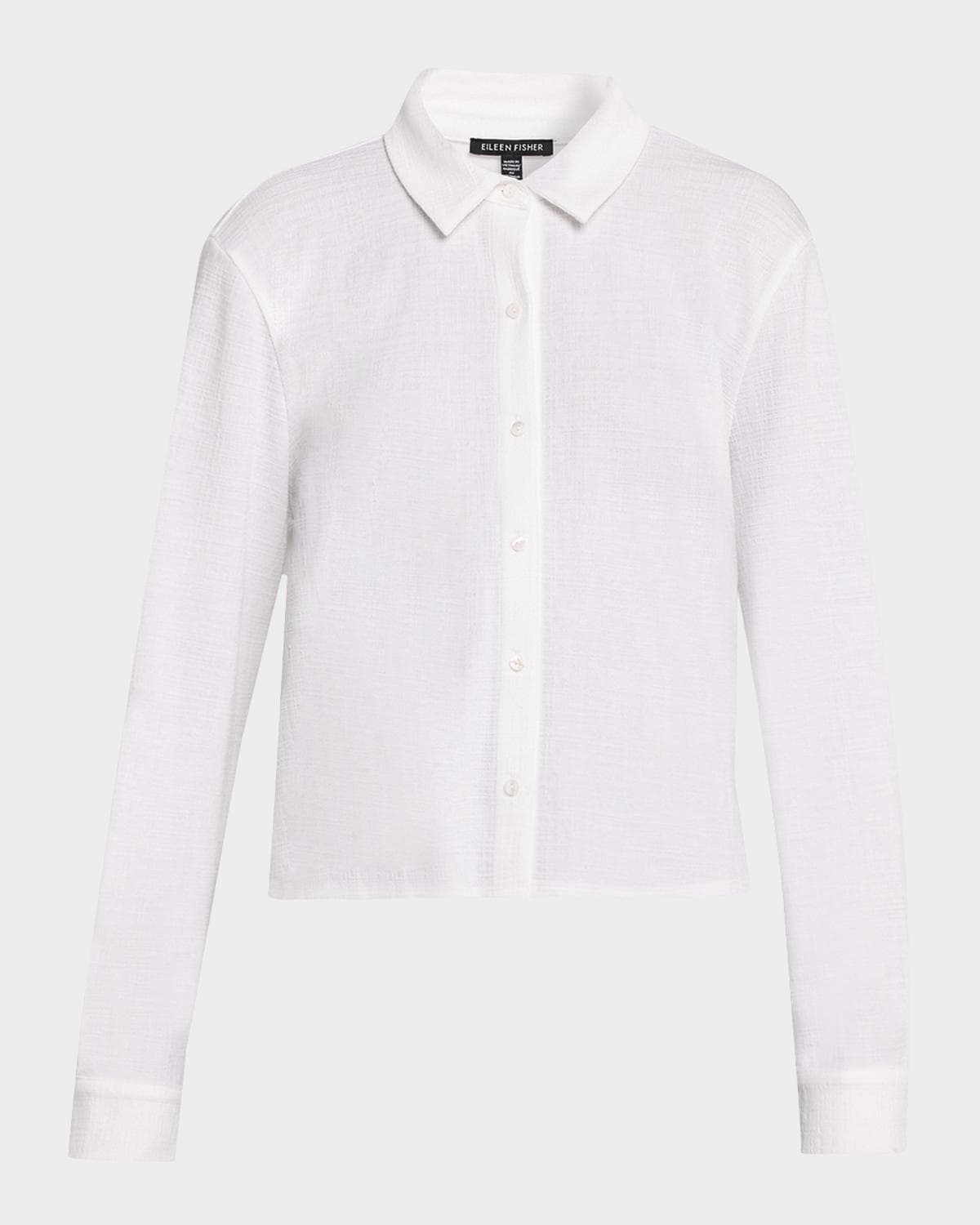 Eileen Fisher Crewneck Elbow-Sleeve Sweater