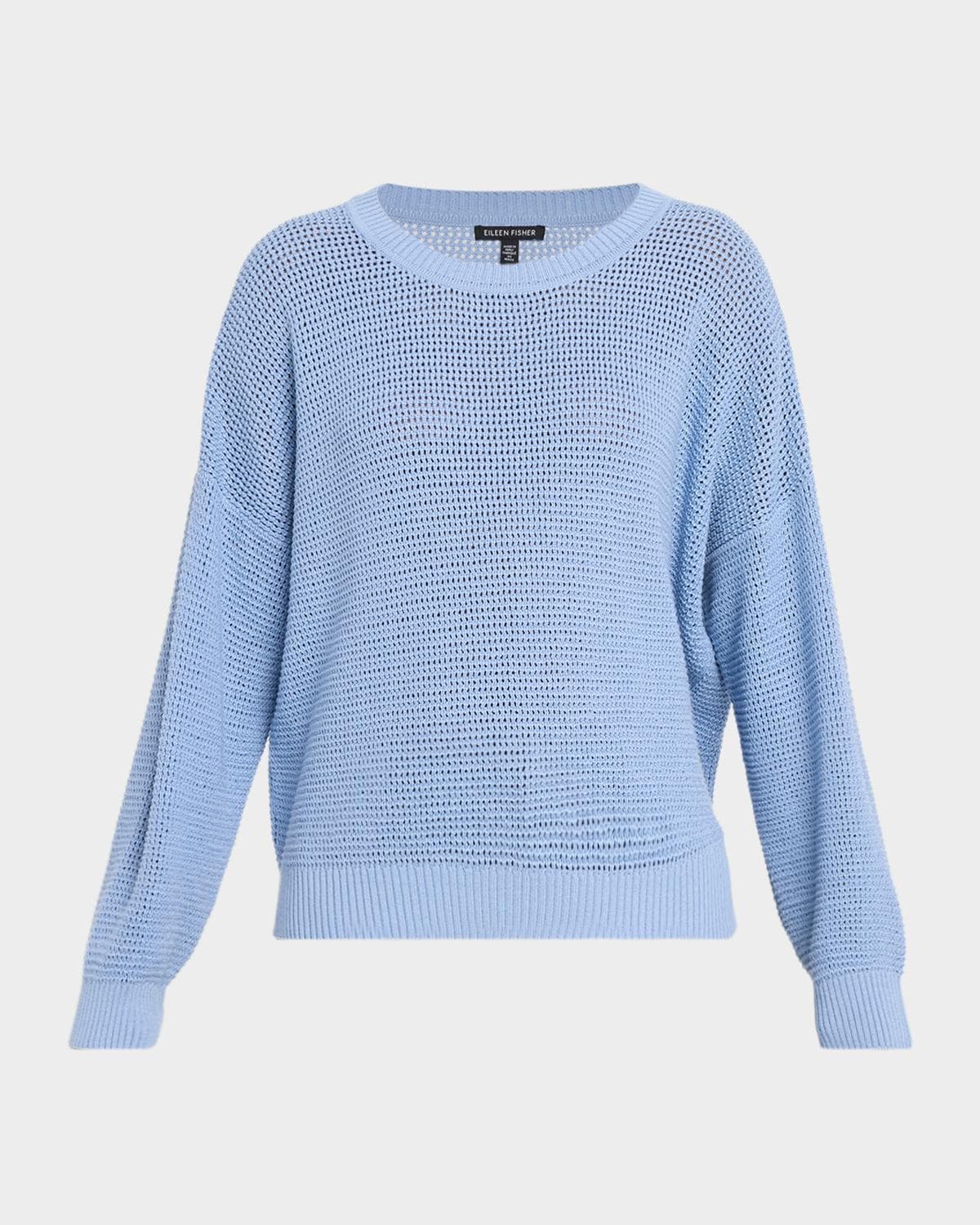 Eileen Fisher Crew-Neck Knit Mesh Sweater