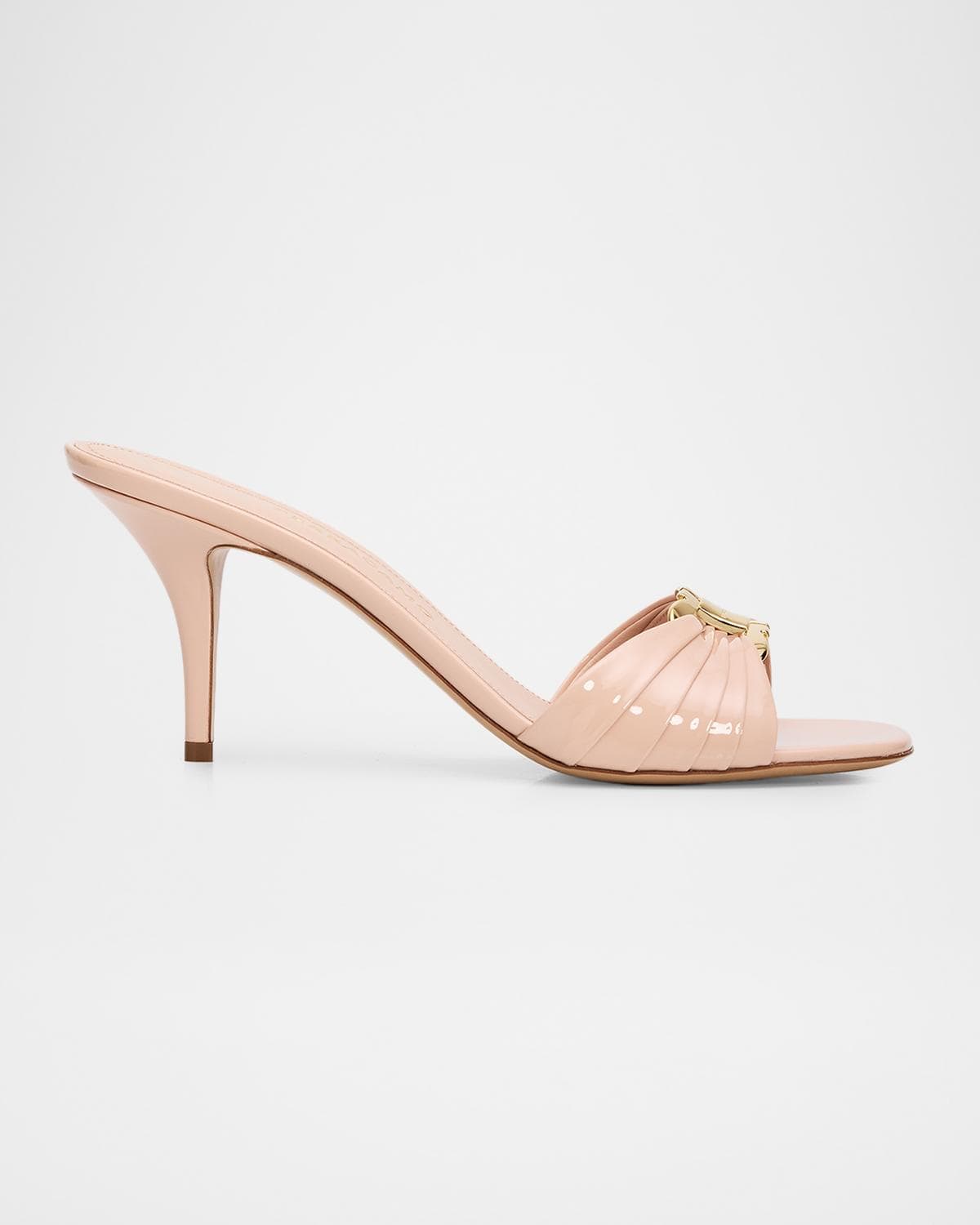 FERRAGAMO Witty 70mm Leather Sandals with Gancini Ornament