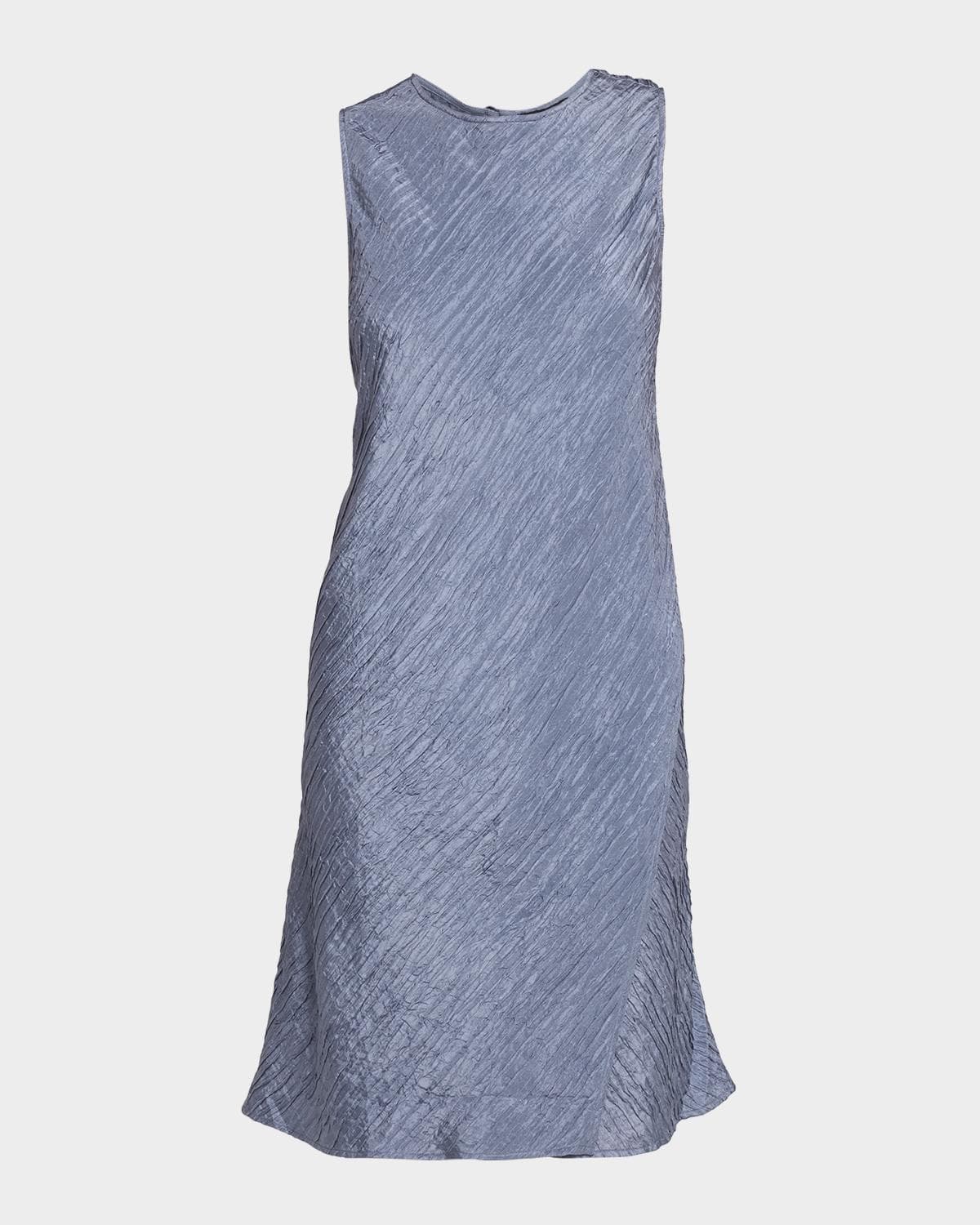 Eileen Fisher Wrap-Front Crinkled Silk Jacquard Dress