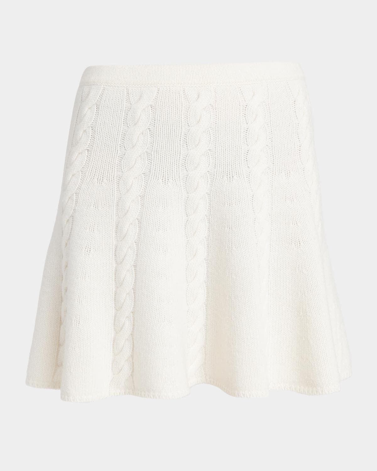 FERRAGAMO Wool-Cashmere Cable Knit Mini Skirt