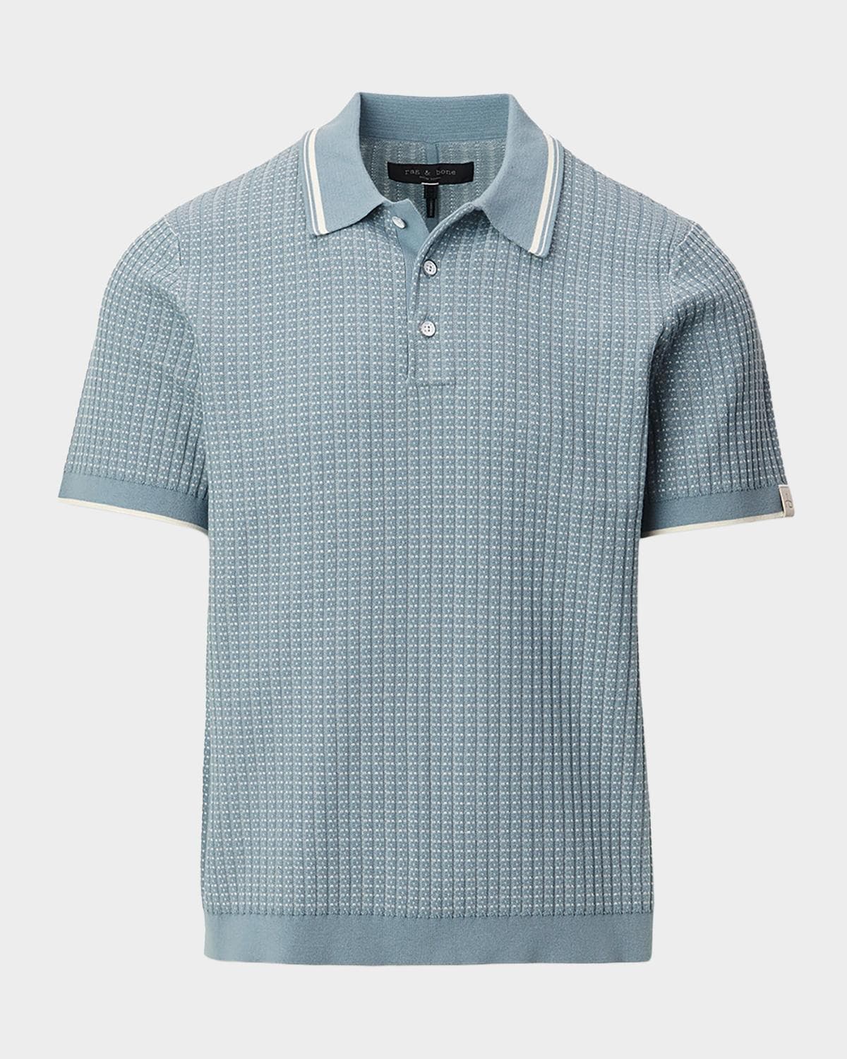 rag & bone Men's Harvey Rib-Knit Polo Shirt