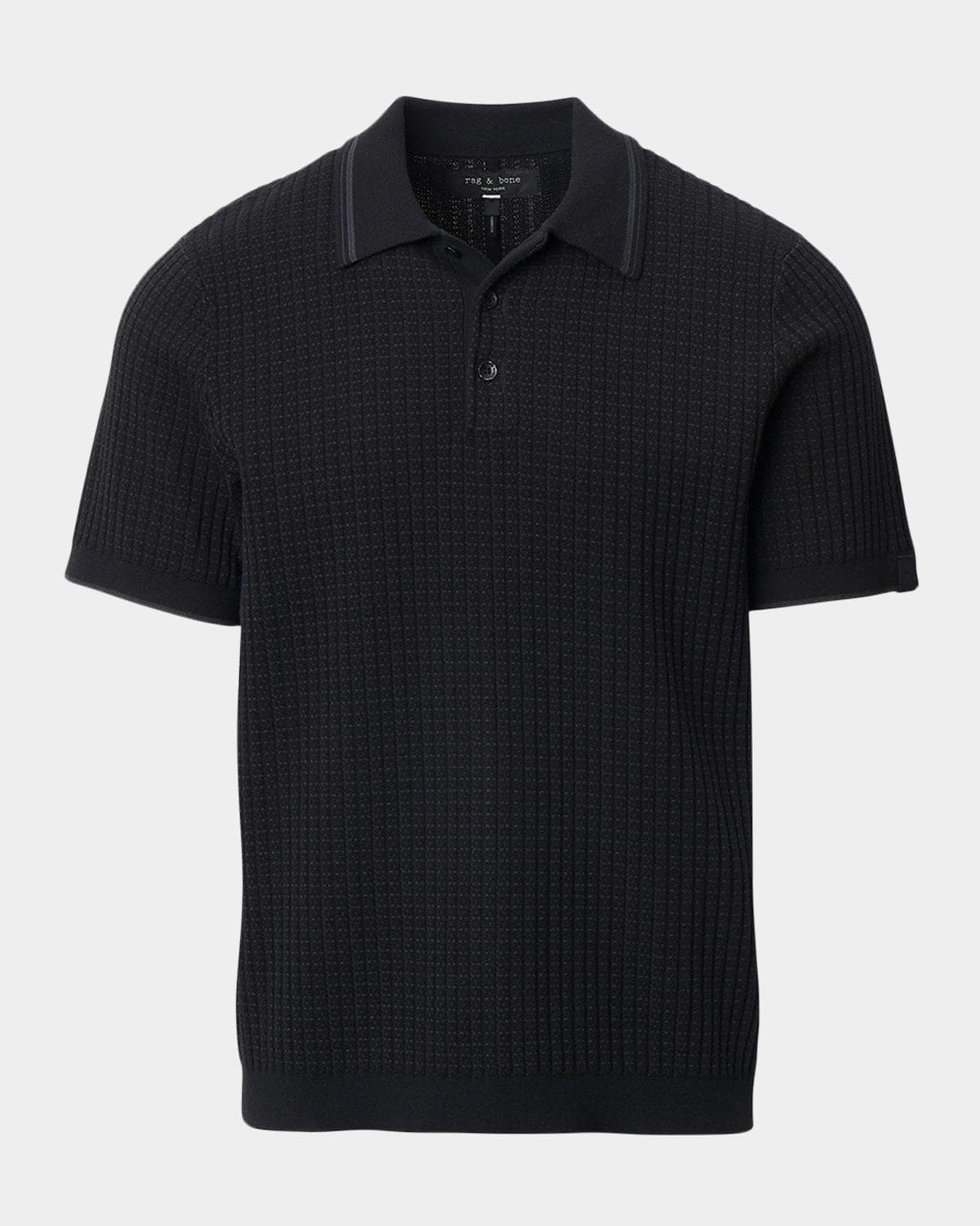 rag & bone Men's Harvey Rib-Knit Polo Shirt