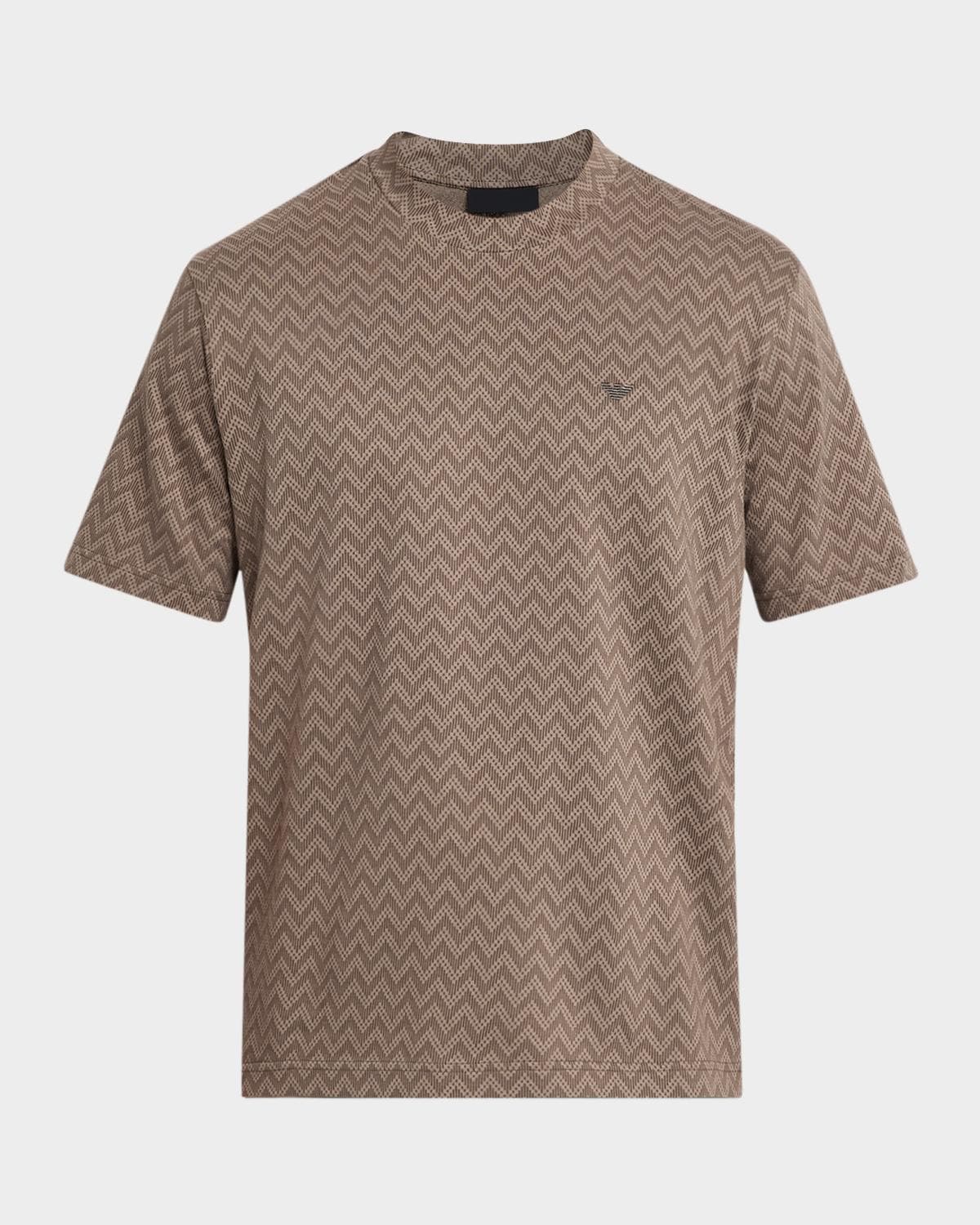 Emporio Armani Men's Icon Two-Tone Chevron Jacquard Jersey T-Shirt