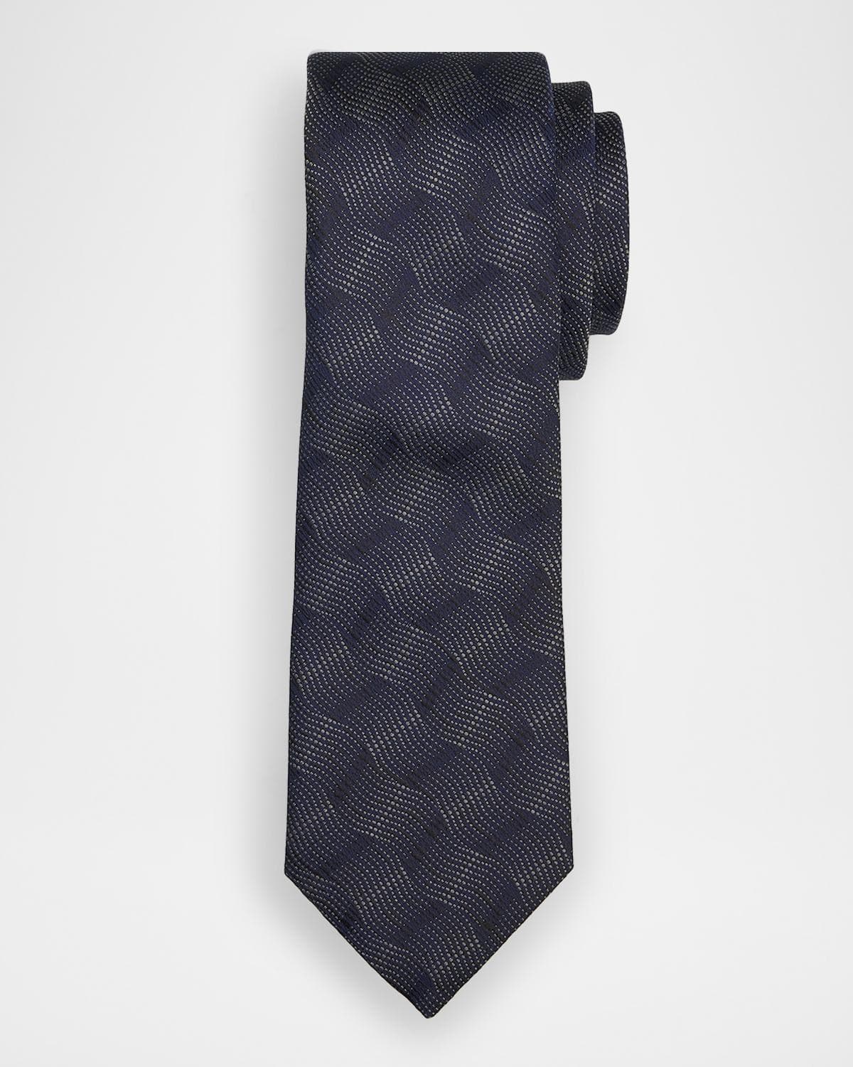 Emporio Armani Men's Wave Jacquard Silk Tie