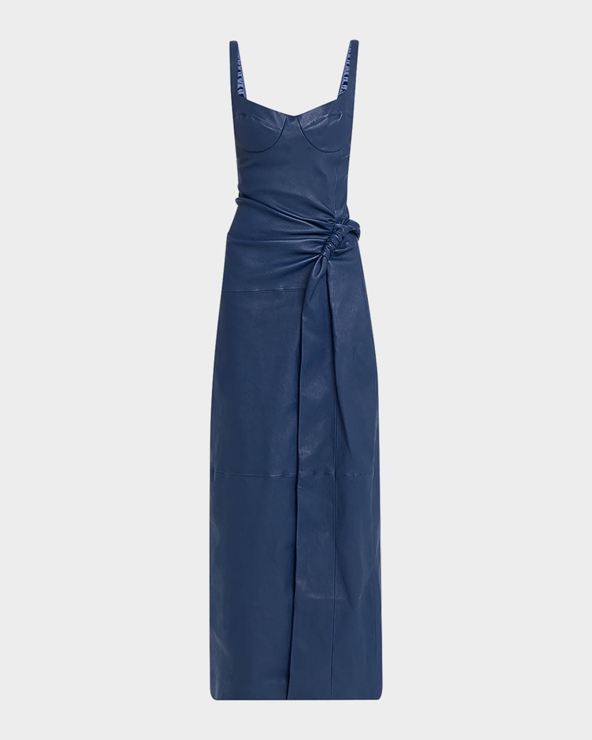 SIMKHAI Lyle Draped Leather Dress