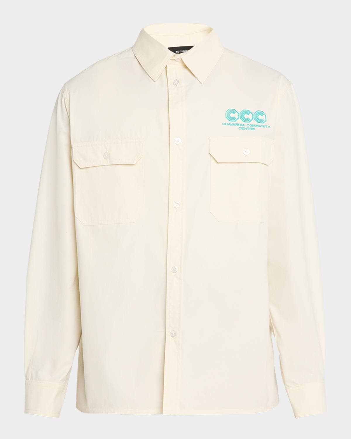 Willy Chavarria Men's Corcoran Button-Down Workshirt