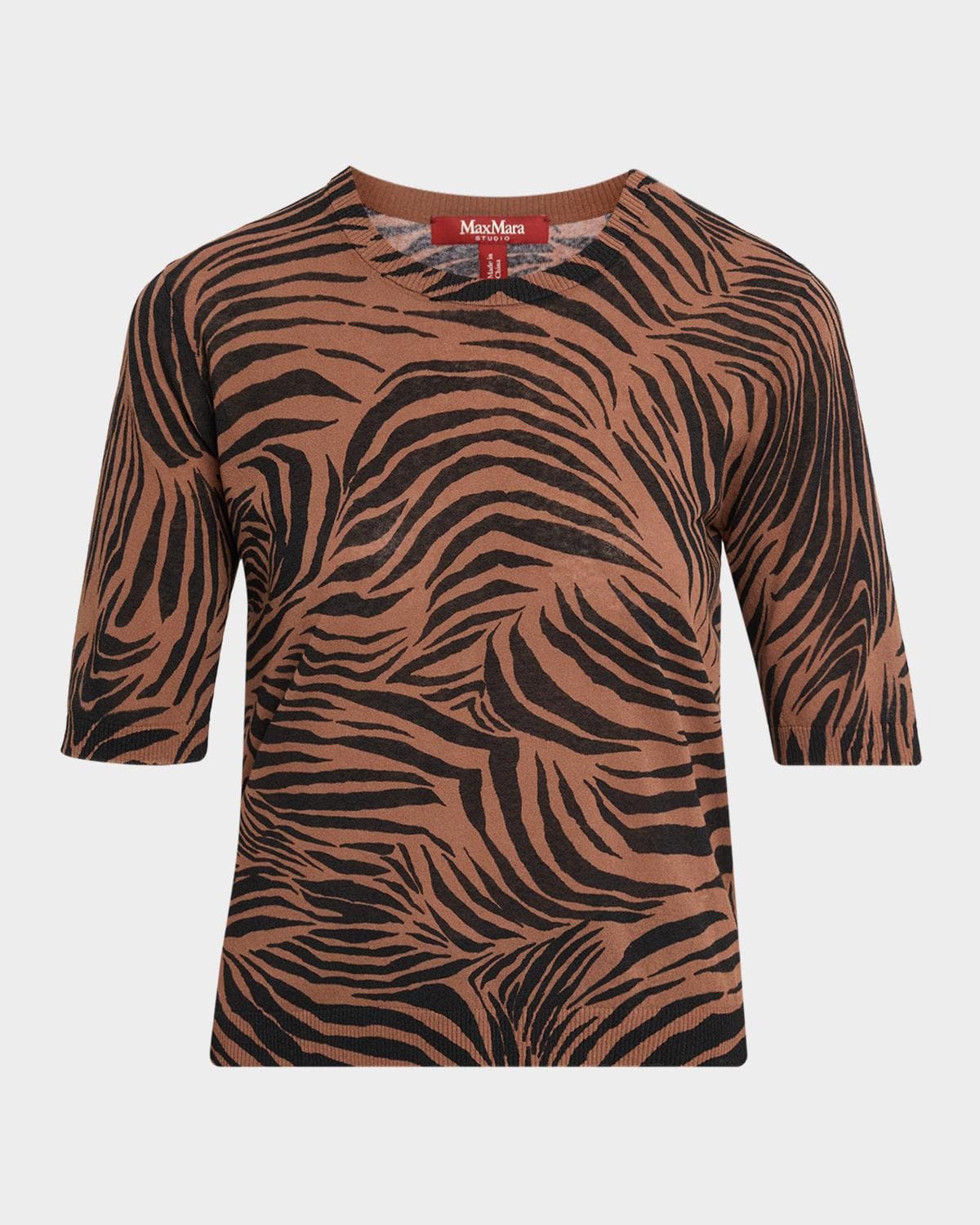 Max Mara Studio Mstago Zebra Cotton Top