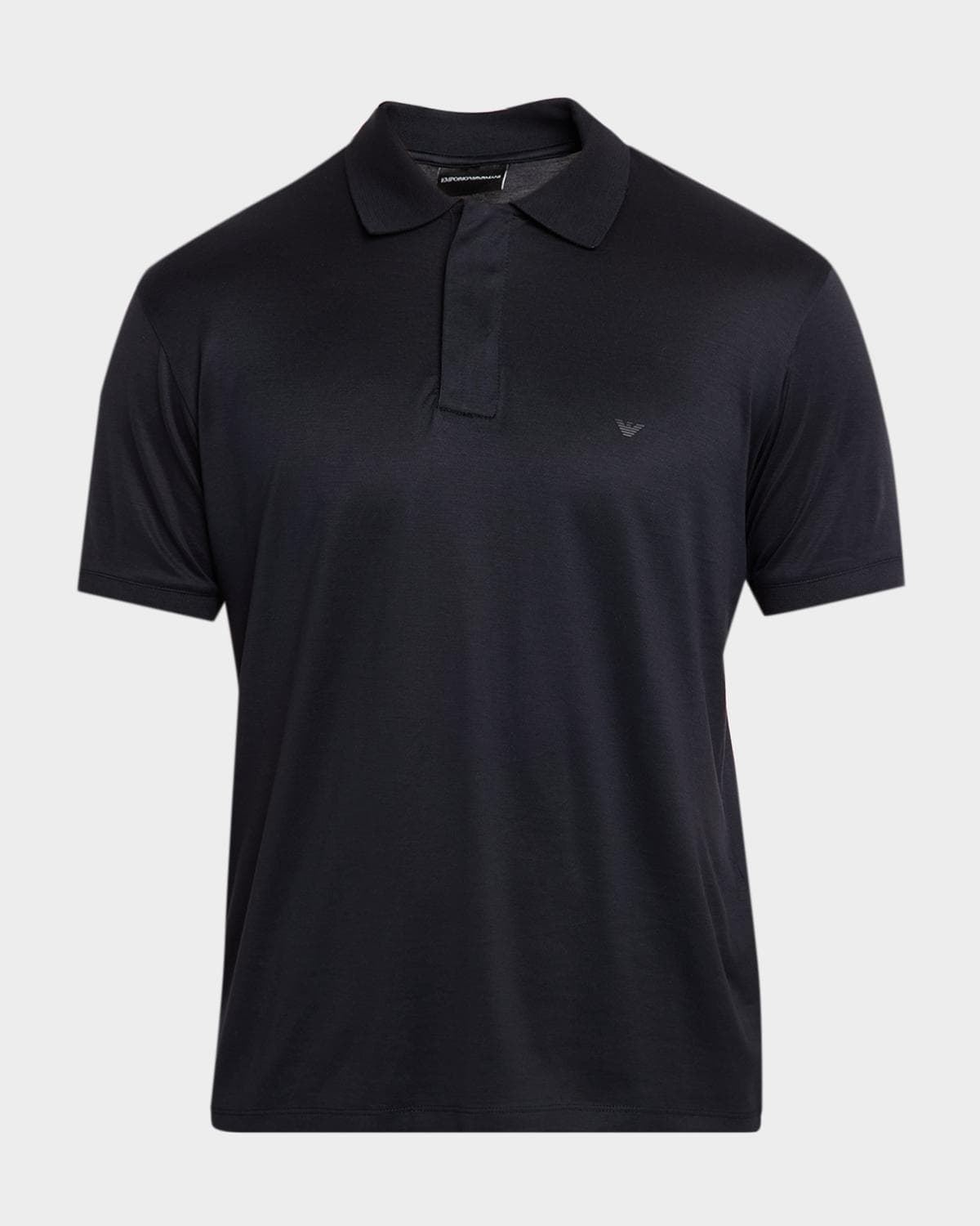 Emporio Armani Men's Short-Sleeved Lyocell-Blend Polo Shirt