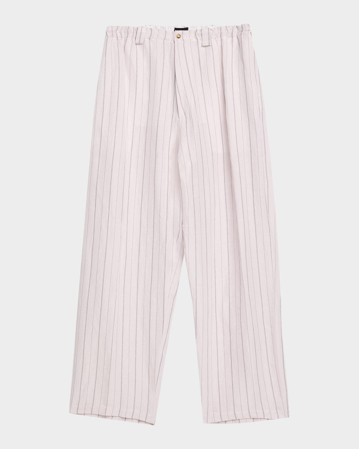 Willy Chavarria Men's Toluca Striped Oversized Linen-Blend Pants