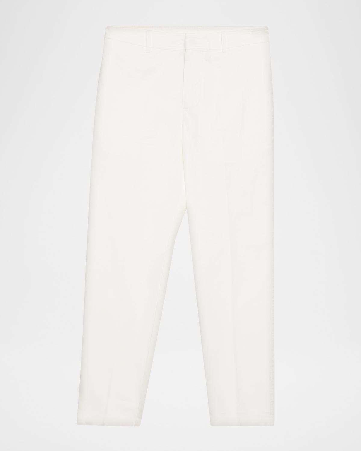 Emporio Armani Men's Cotton and Silk Flat Front Trousers
