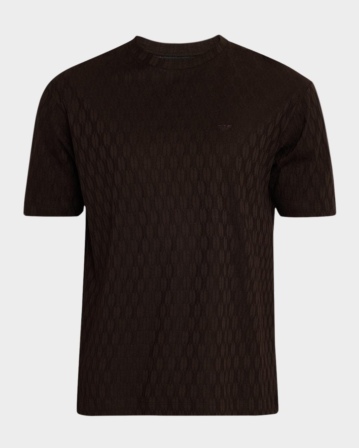 Emporio Armani Men's Cotton Jacquard Eagle Logo Crewneck T-Shirt