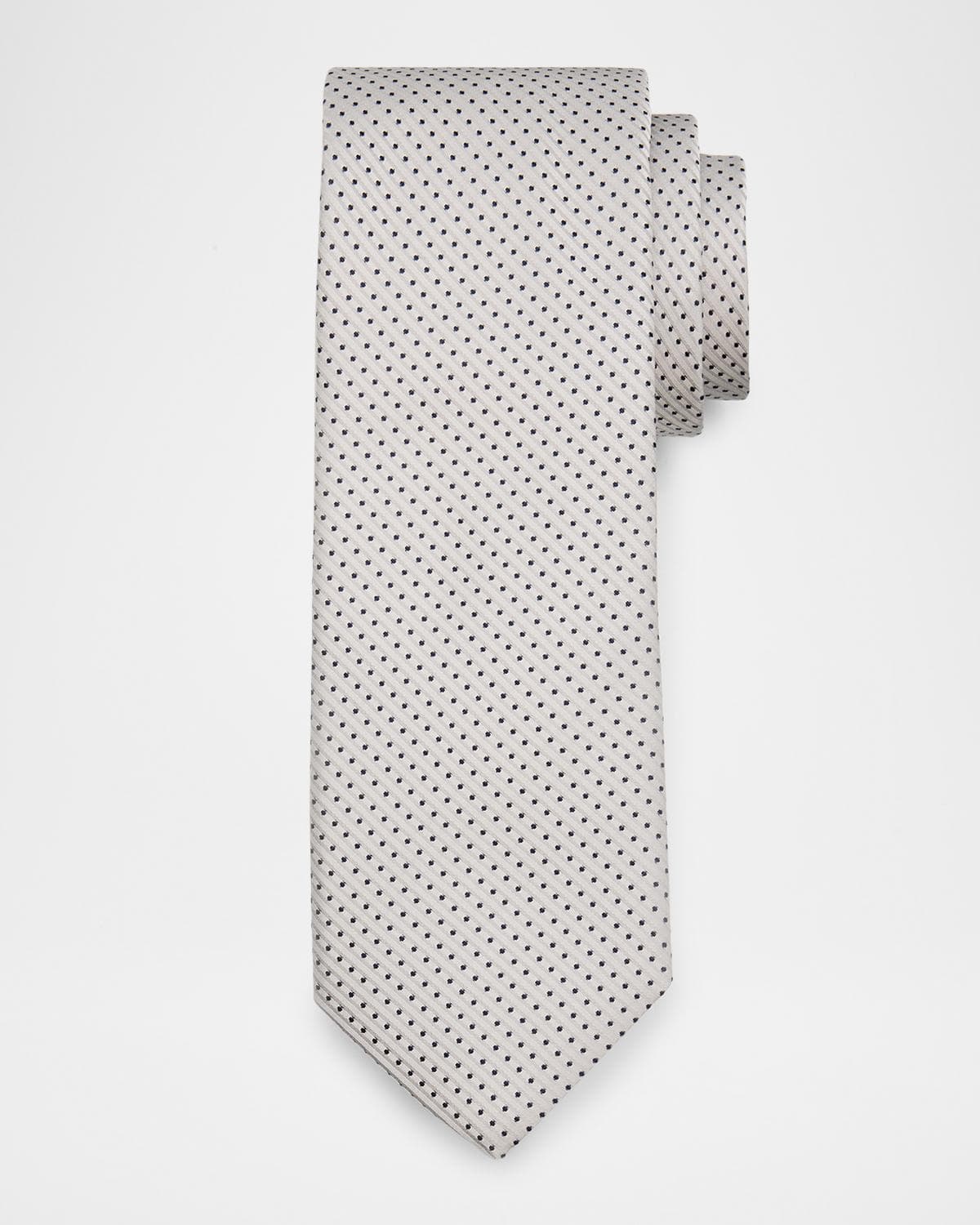 Canali Men's Micro-Polka Dot Jacquard Silk Tie