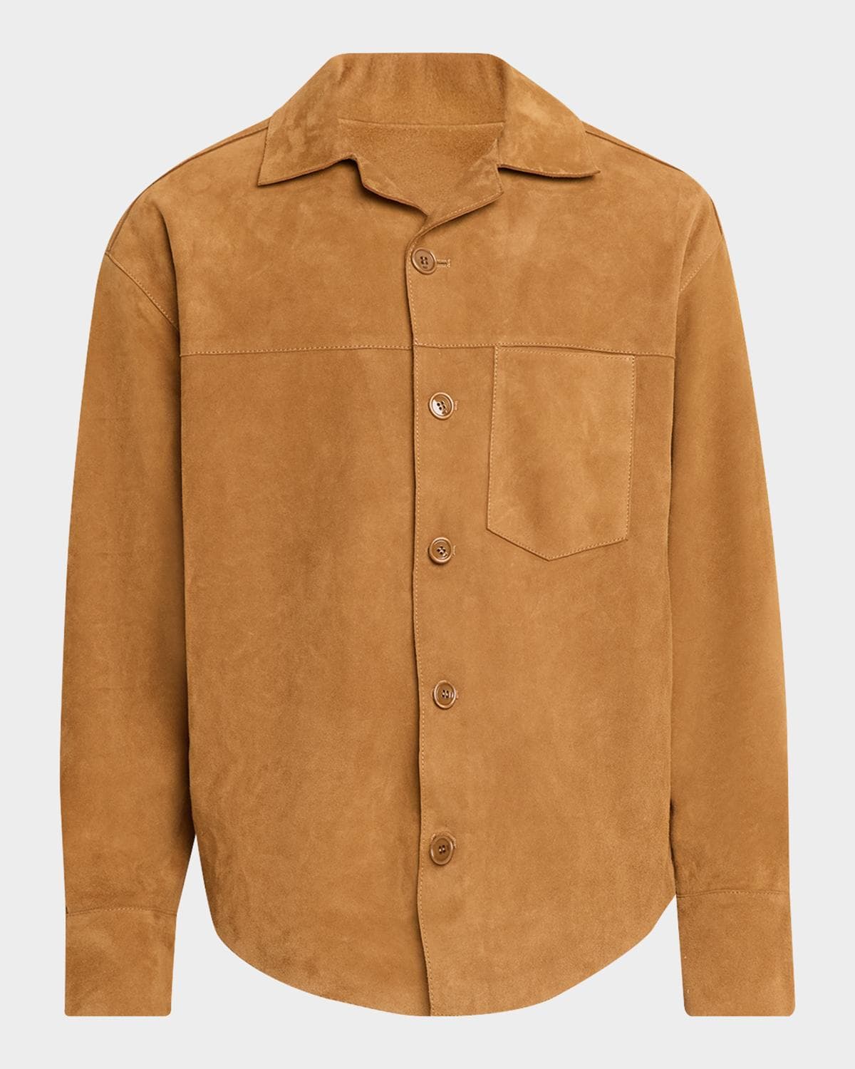 Ami Paris Men's Leather Button-Down Overshirt