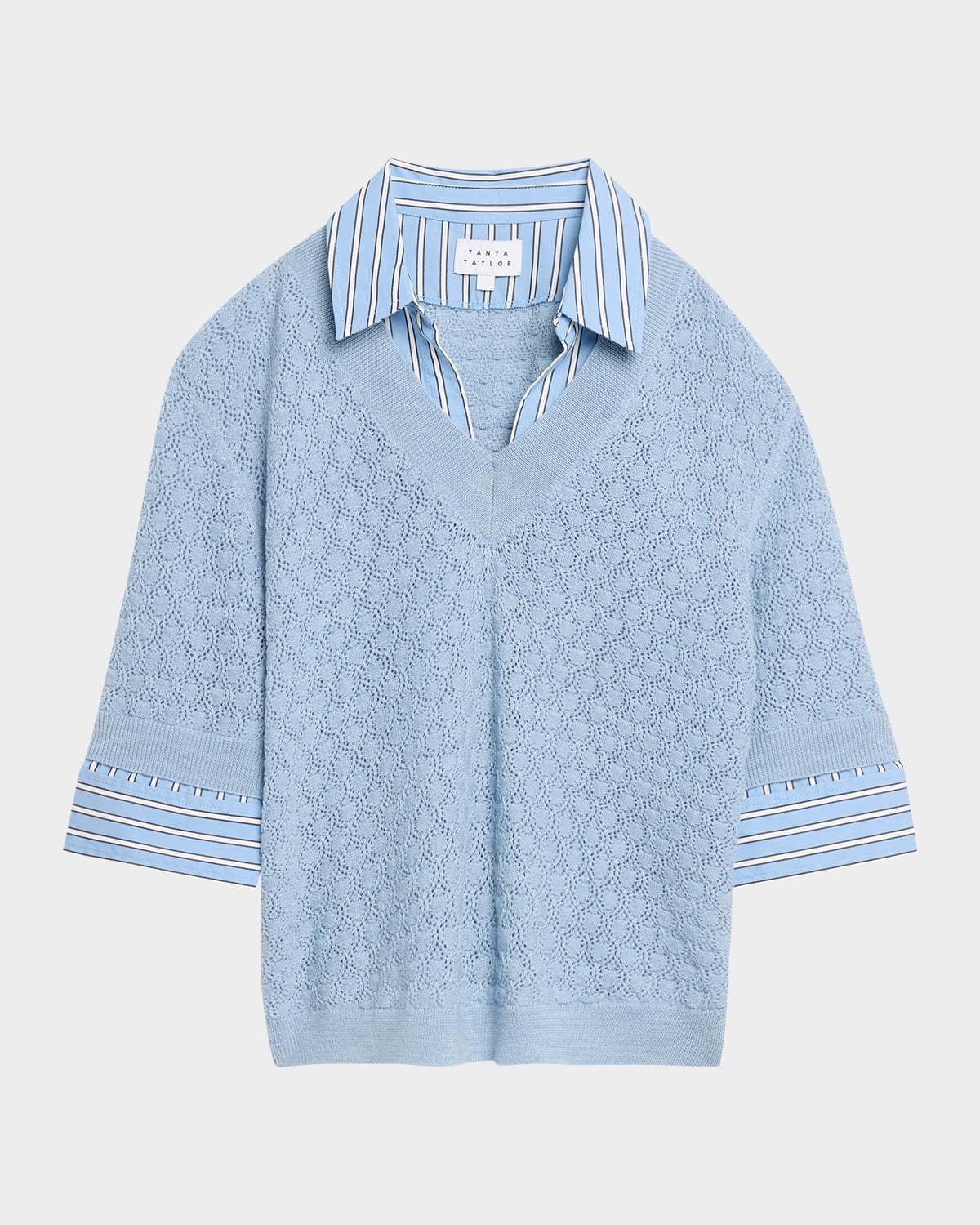 Tanya Taylor Esme Pointelle-Knit Layered Top