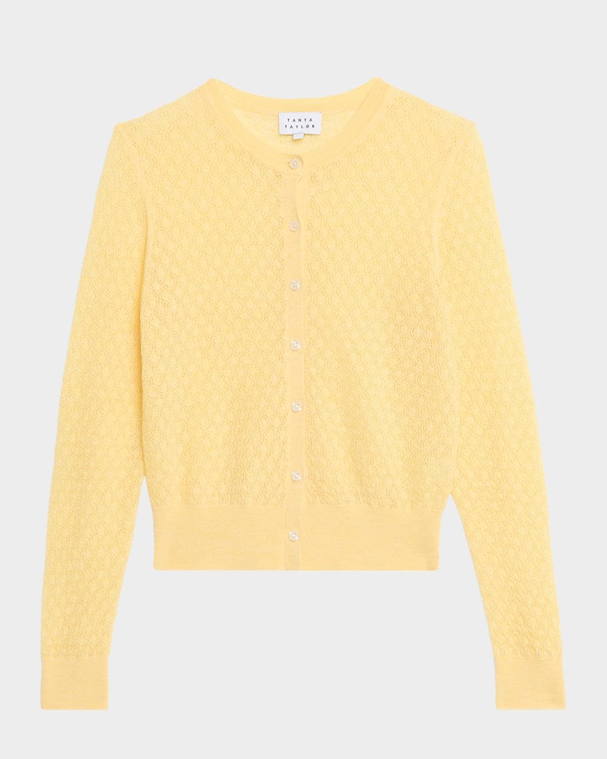 Tanya Taylor Lisa Pointelle-Knit Cardigan