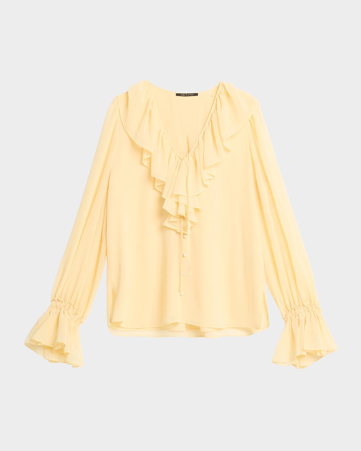 Kobi Halperin Joslyn Ruffle Chiffon Blouse
