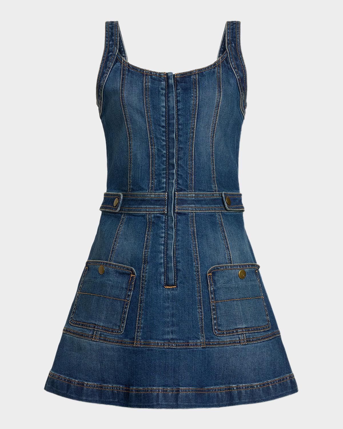 Ramy Brook Karla Scoop-Neck Denim Mini Dress