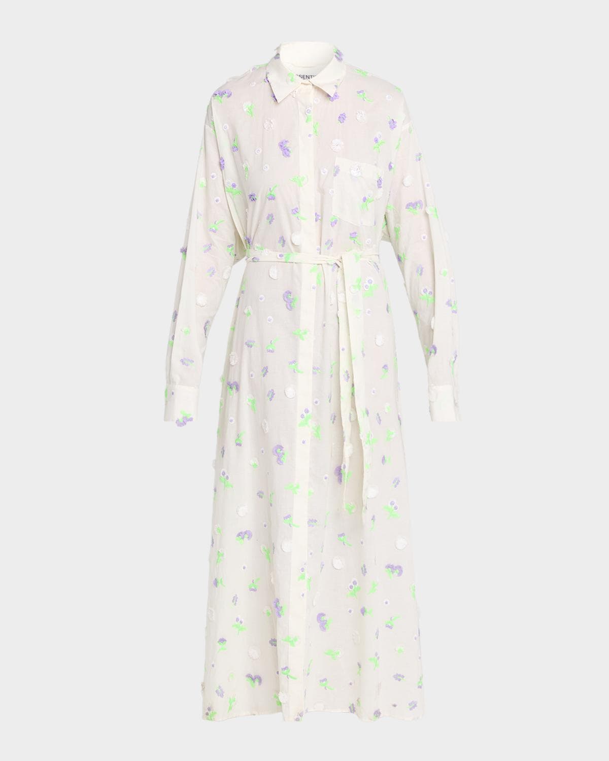 Essentiel Antwerp Jamanna Embroidered Maxi Shirtdress