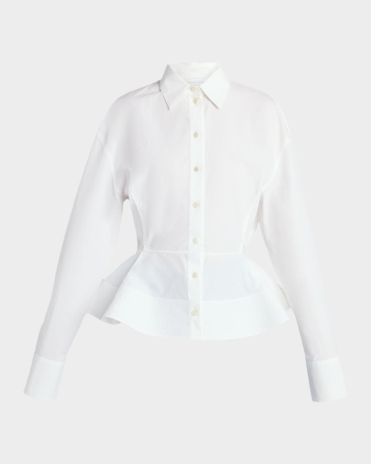 Stella McCartney Cotton Poplin Button-Front Peplum Shirt