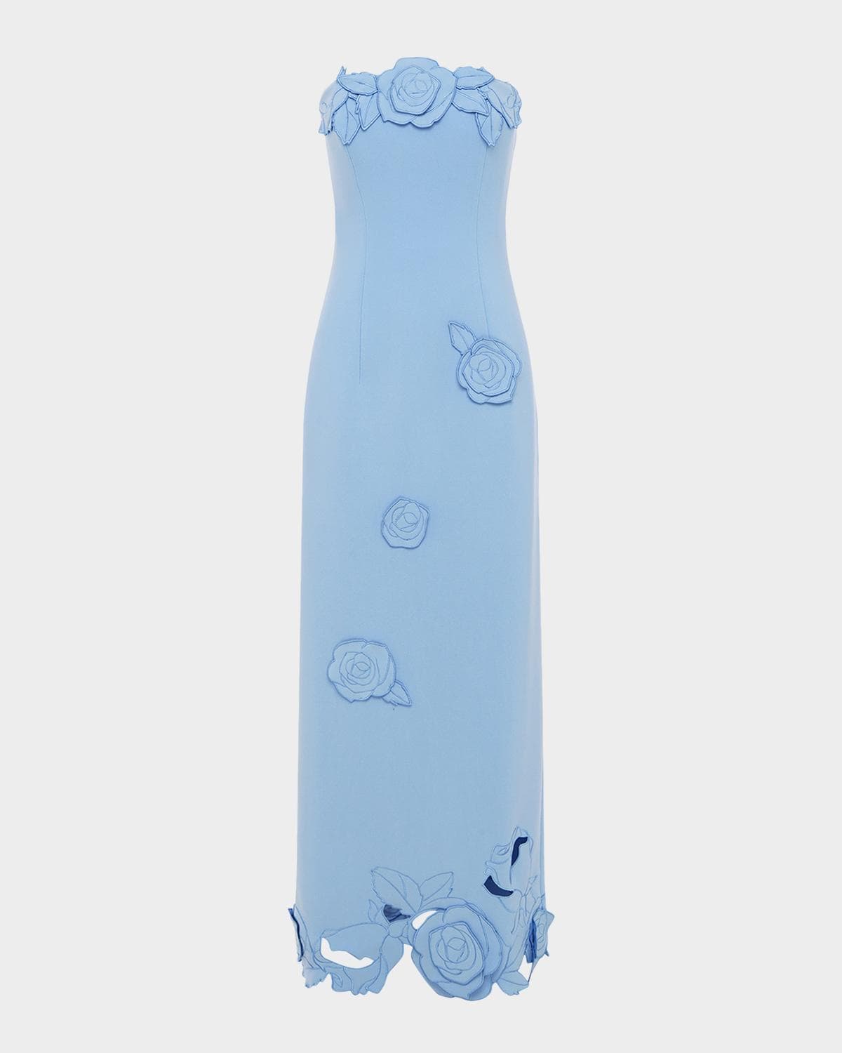 LEO LIN Rayna Applique Strapless Bustier Maxi Dress