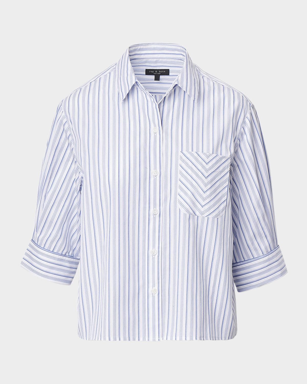 rag & bone Lucia Striped Cotton Poplin Shirt