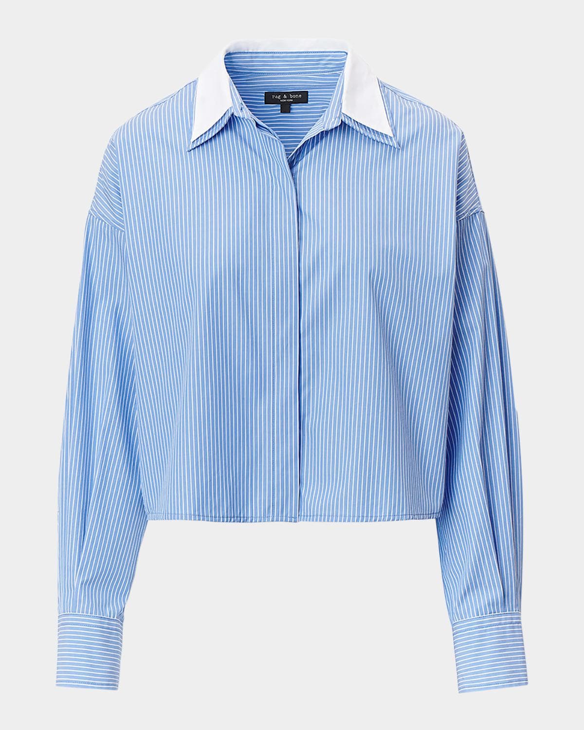 rag & bone Marin Stripe Layered Cotton Shirt