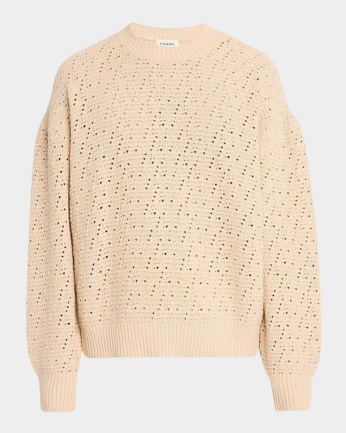 FRAME Men's Crochet Cotton Crewneck Sweater